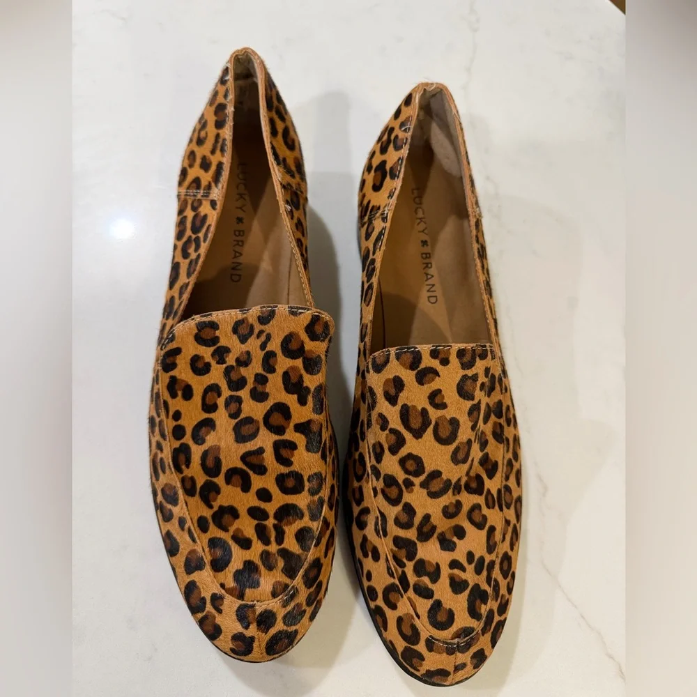 Lucky Brand Leopard Print Loafers in Tan and Black